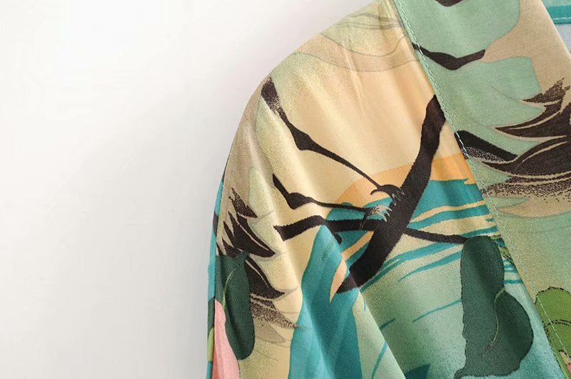 Ocean Breeze – Vintage Maxi-Kimono mit Fledermausärmeln