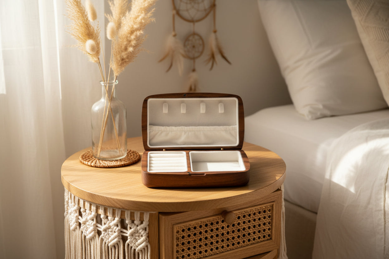 Velvet Walnut – Exklusive Echtholz-Schmuckschatulle