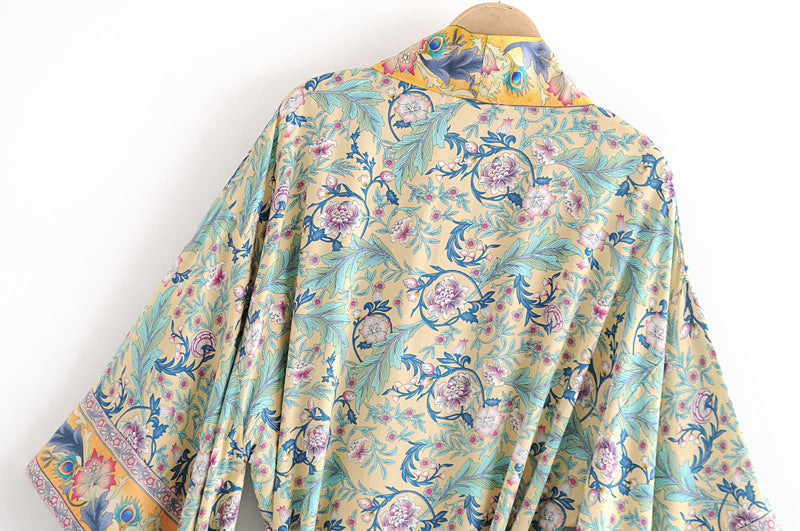 Urban Nomad: Bohemian Print-Robe mit Taillen-Tunnelzug