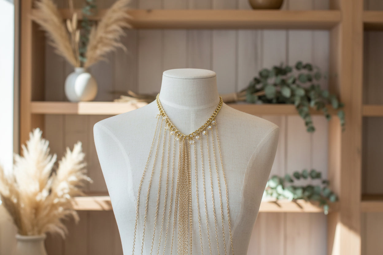 Boho-Glanz Body Chain – Funkelnde Eleganz für deinen Look