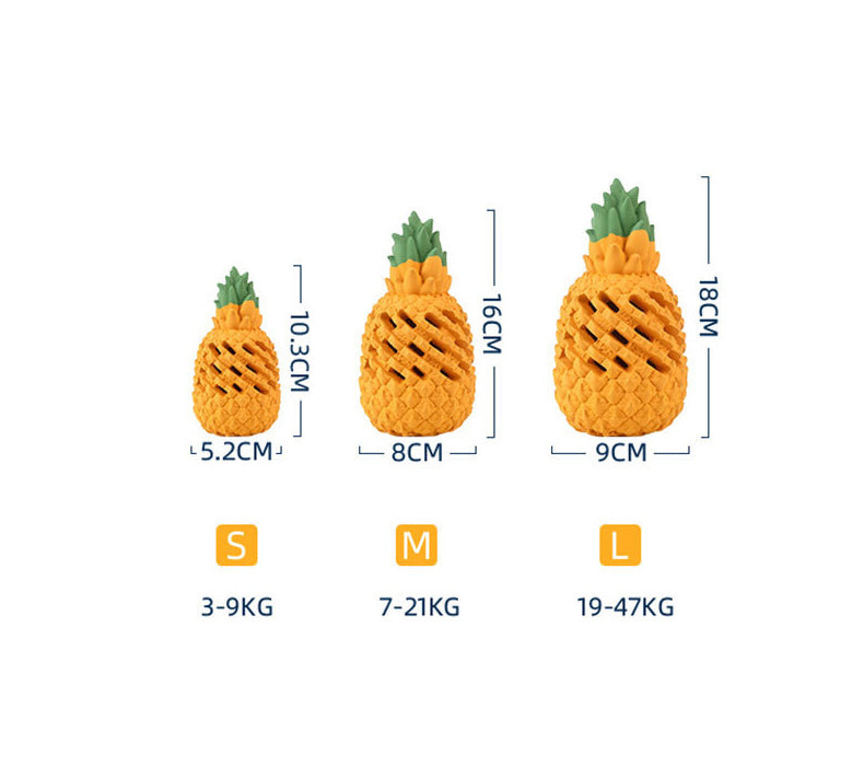 Tropical Treat: Robustes Ananas-Kauspielzeug aus Naturkautschuk