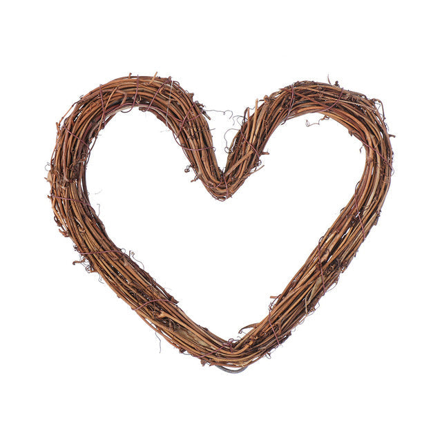 Boho Rattan Herz & Stern Kranz – Natürliche Rattan Dekoration für Tür, Wand & Events (10–30 cm)