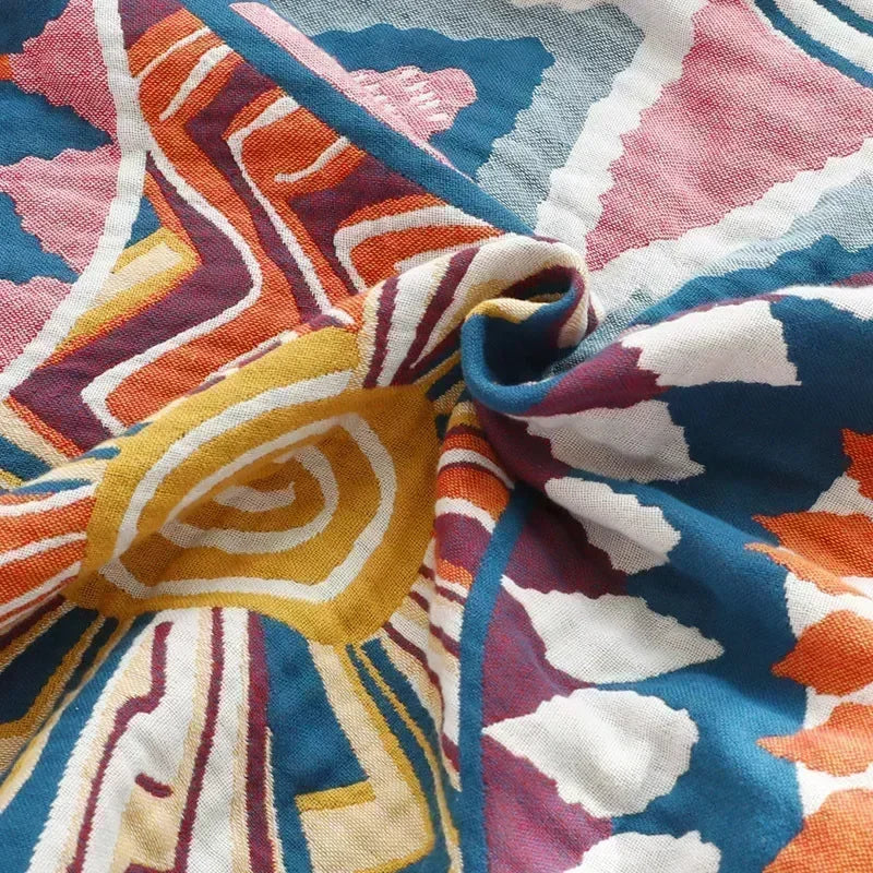 Kaleidoskop der Träume: Deine ultra-sanfte Boho-Decke 'Nordic Tribal