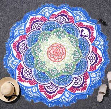 Mandala Sun Wheel: Rundes Boho-Strandtuch & Wandbehang