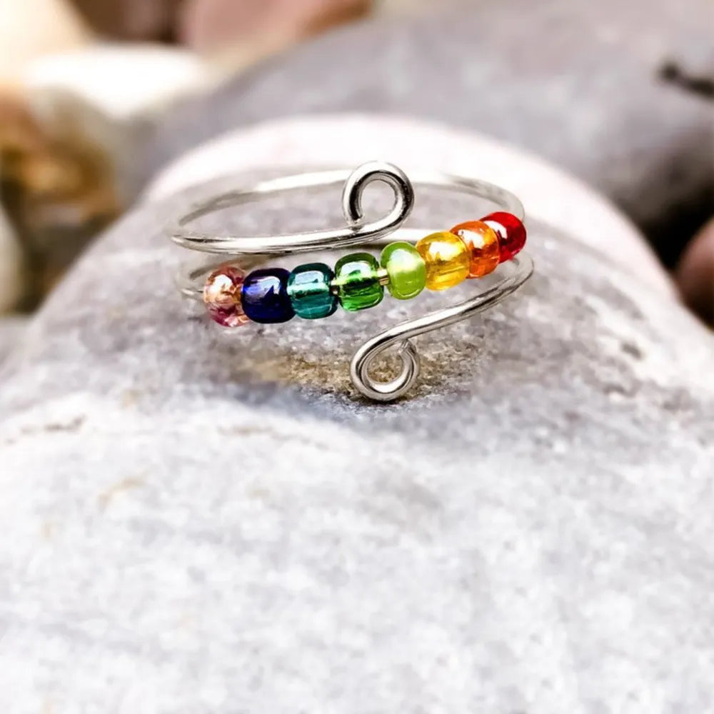 Rainbow Sparkle – Der verstellbare Boho-Ring