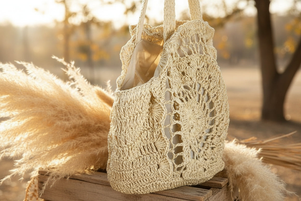 Solaris Tote: Handgeflochtener XXL-Shopper aus Naturstroh