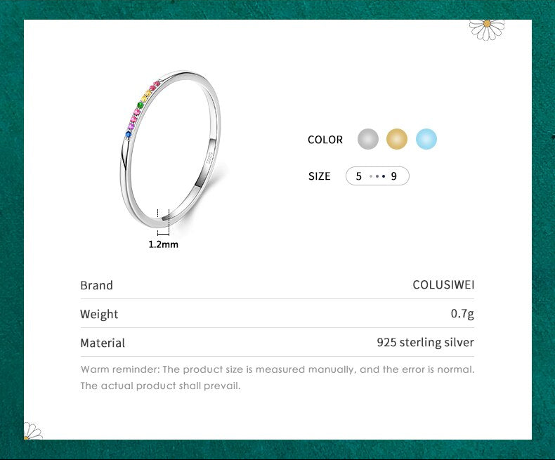 Rainbow Aura – Filigraner Regenbogen-Ring aus 925er Silber