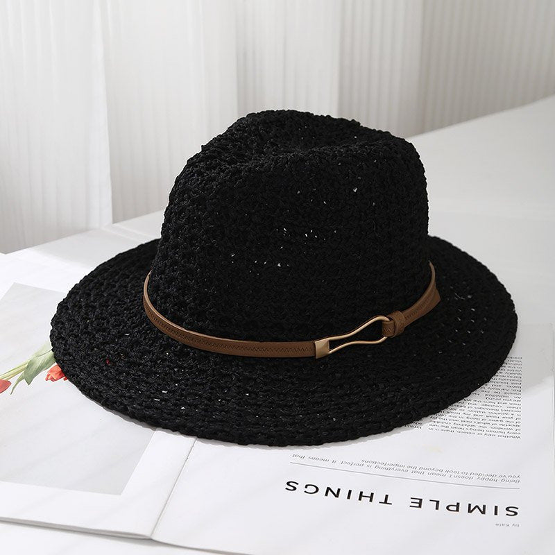 Eleganter Damen-Panama mit flachem Rand – Sonnenschutz für Sommer & Festivals