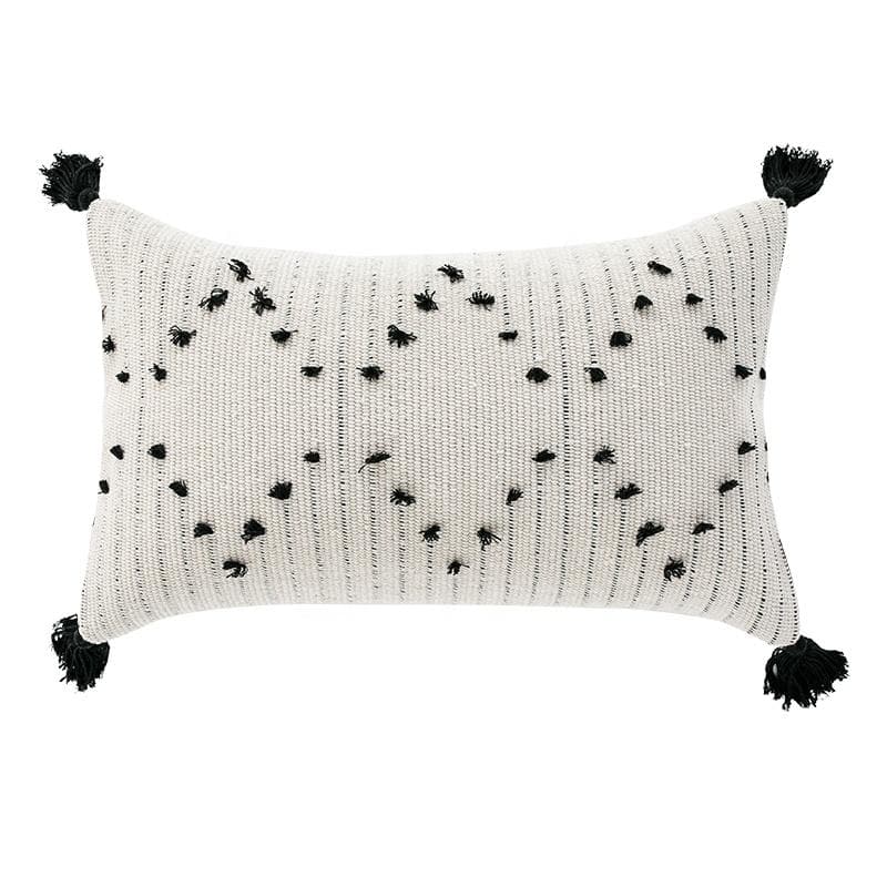 Nomad Texture: Handbestickter Boho-Kissenbezug aus Webbaumwolle