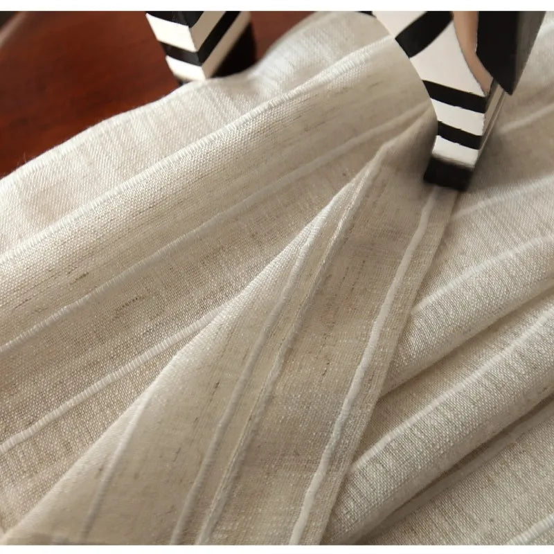 Streifenvorhang aus Leinen: Elegante Fensterdekoration für Wohnzimmer, Schlafzimmer und Küche