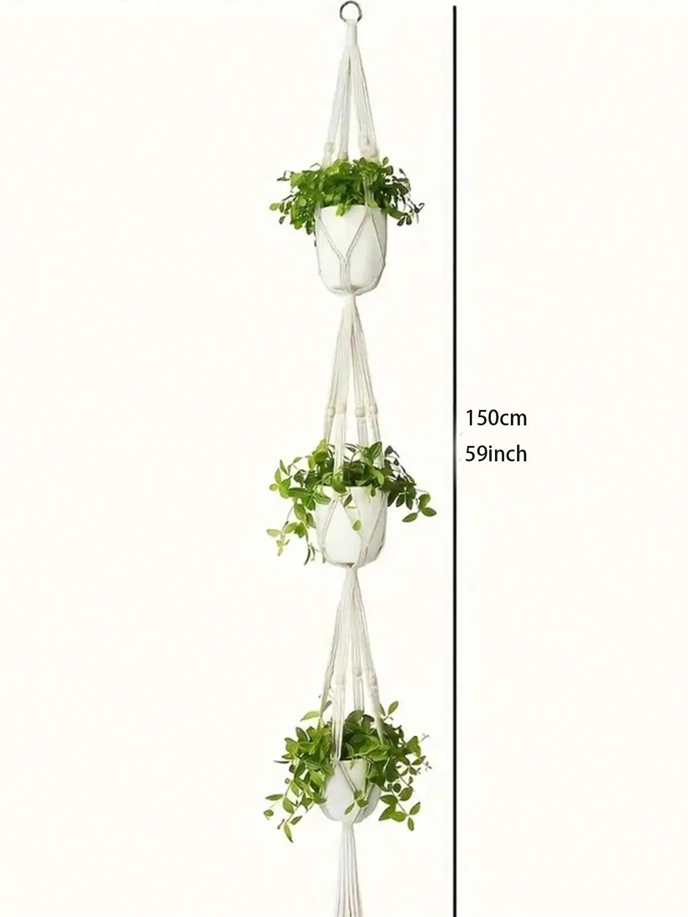 Macrame Pflanzenträger – Handgefertigt aus Baumwolle, 2-Tier/3-Tier Hängekorb für Pflanzen im Boho-Stil