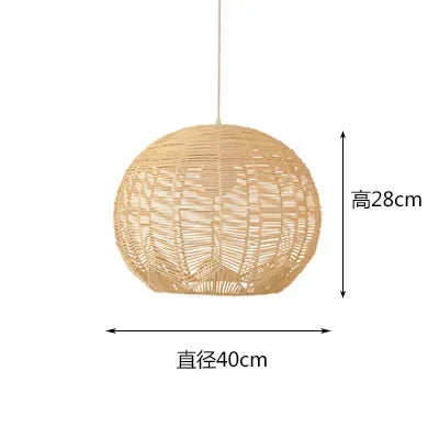 Handgewebte Rattan LED Pendelleuchte im Retro-Stil – Kreative Chinesische Lampen für Restaurant, Hotel, Flur und Landhausdekoration