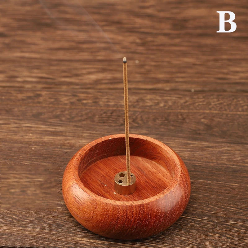 Eleganter Holz-Inzensehalter mit Aschefänger – Räucherstäbchenständer für Yoga-Raum, Wohnzimmer und Teestube