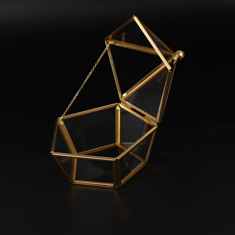 2er Set GlaRing Box – Hochzeits Schmuckaufbewahrung mit Kreativem Blumen-Design und Glasdeckel