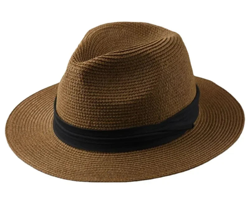 Panama Strohhut in XL-Größe (61-64 cm) – Sommerlicher Fedora für Damen und Herren mit breiter Krempe und UV-Schutz
