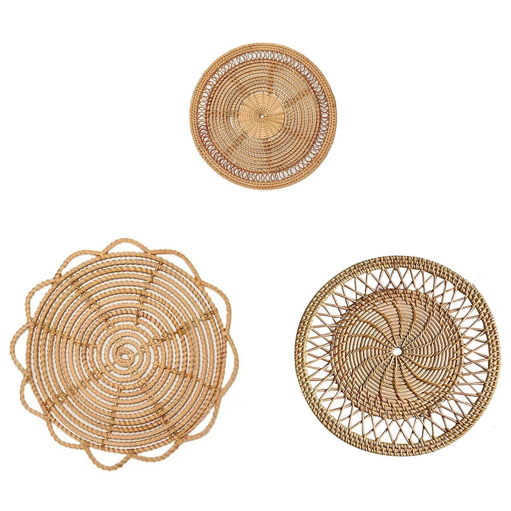 Handgefertigte Rattan Macrame Platzsets – Boho Coaster mit Fransen für Esszimmer, Küche & Hochzeitsdekoration