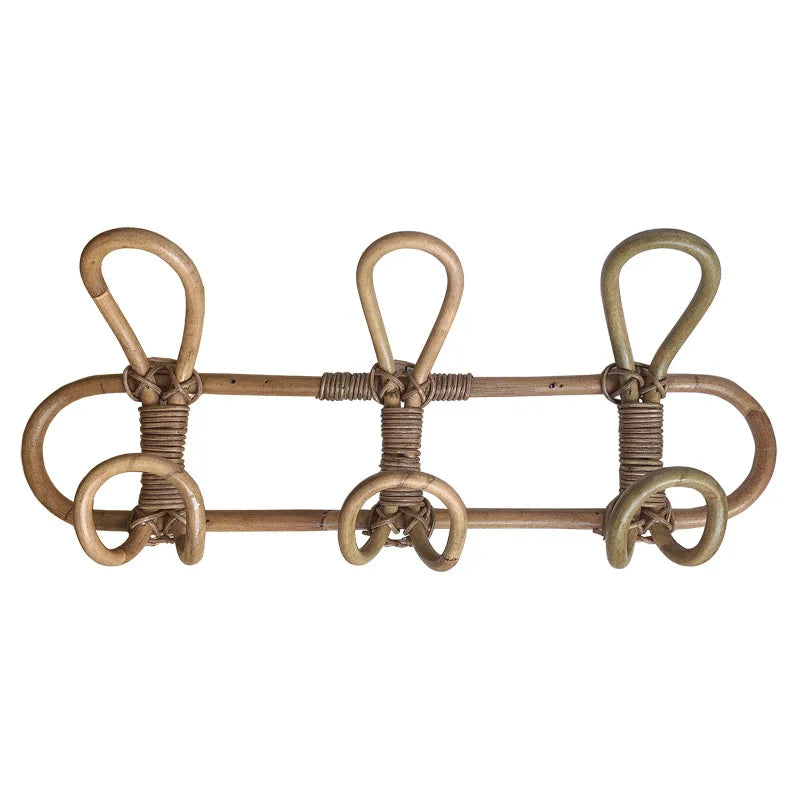 Handgewebte Rattan Wandhaken – Stylischer Kleidungshalter für Kinderzimmer, Hüte & Garment Organizer