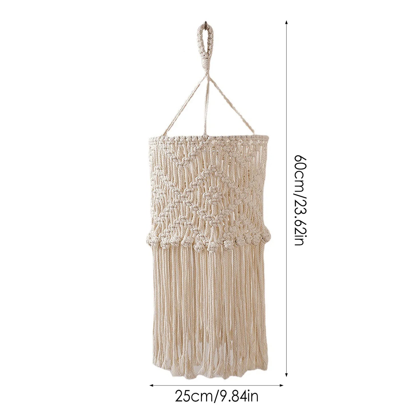 Handgemachter Macrame Lampenschirm im Boho-Stil – Woven Pendant Light Cover für Wohnräume, Kinderzimmer und Schlafzimmer