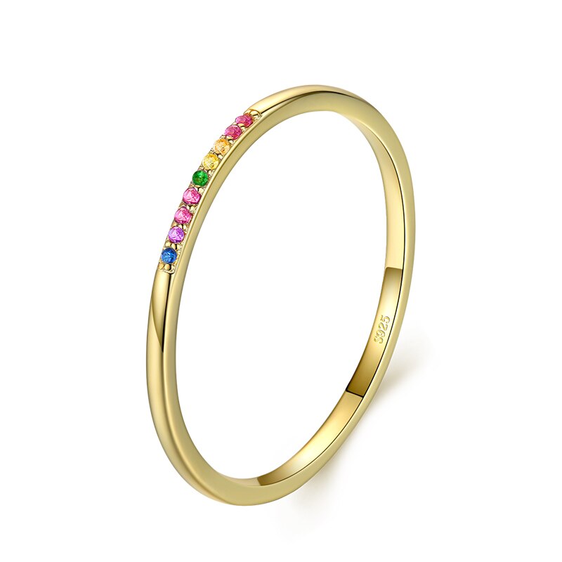 Rainbow Aura – Filigraner Regenbogen-Ring aus 925er Silber