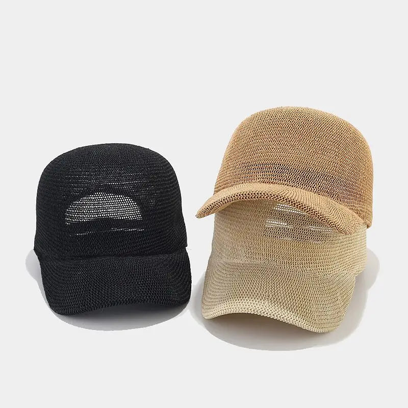 Atmungsaktive Paper-Grass Baseball Cap für Damen – Verstellbarer Stroh-Sonnenschutz & Sommer-Kappe