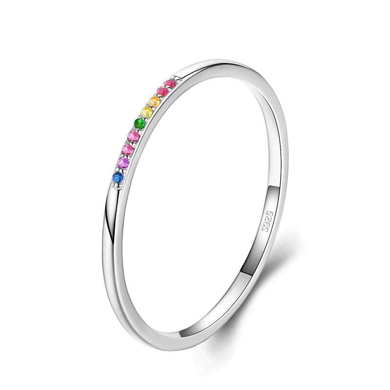 Rainbow Aura – Filigraner Regenbogen-Ring aus 925er Silber