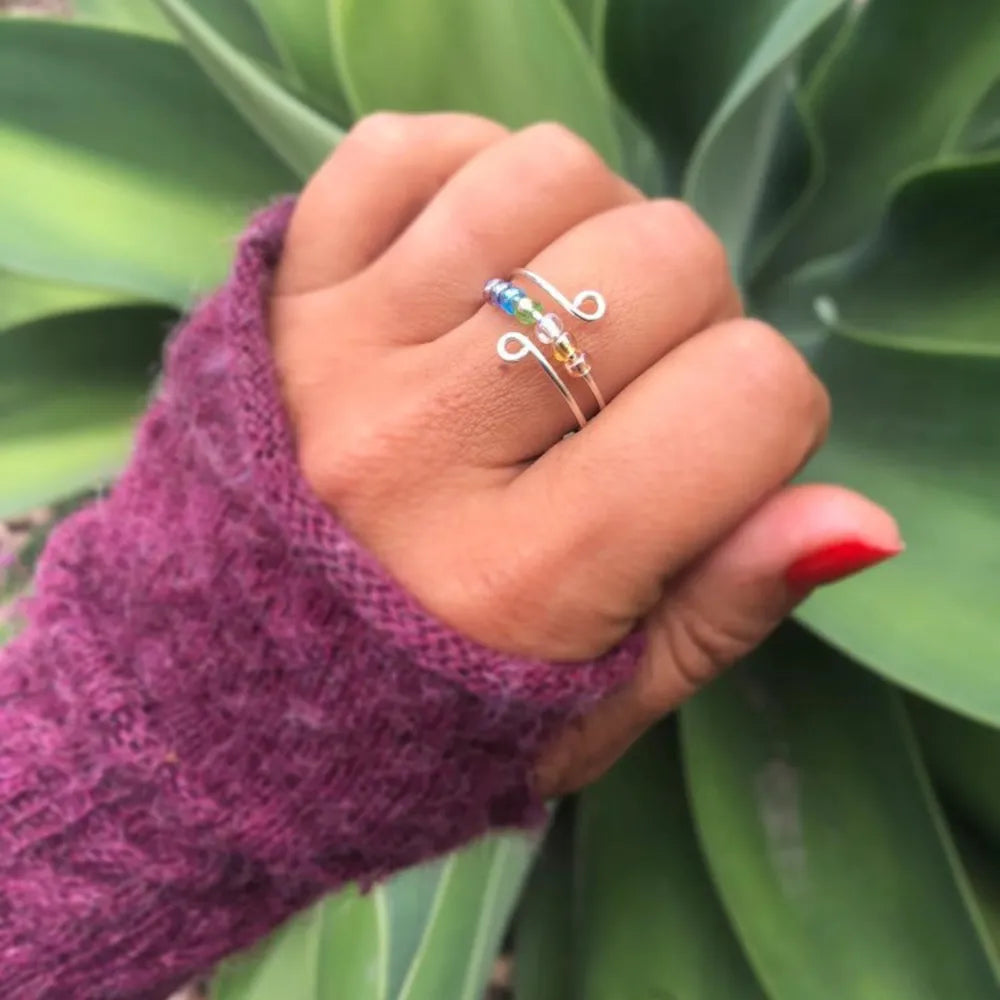 Rainbow Sparkle – Der verstellbare Boho-Ring