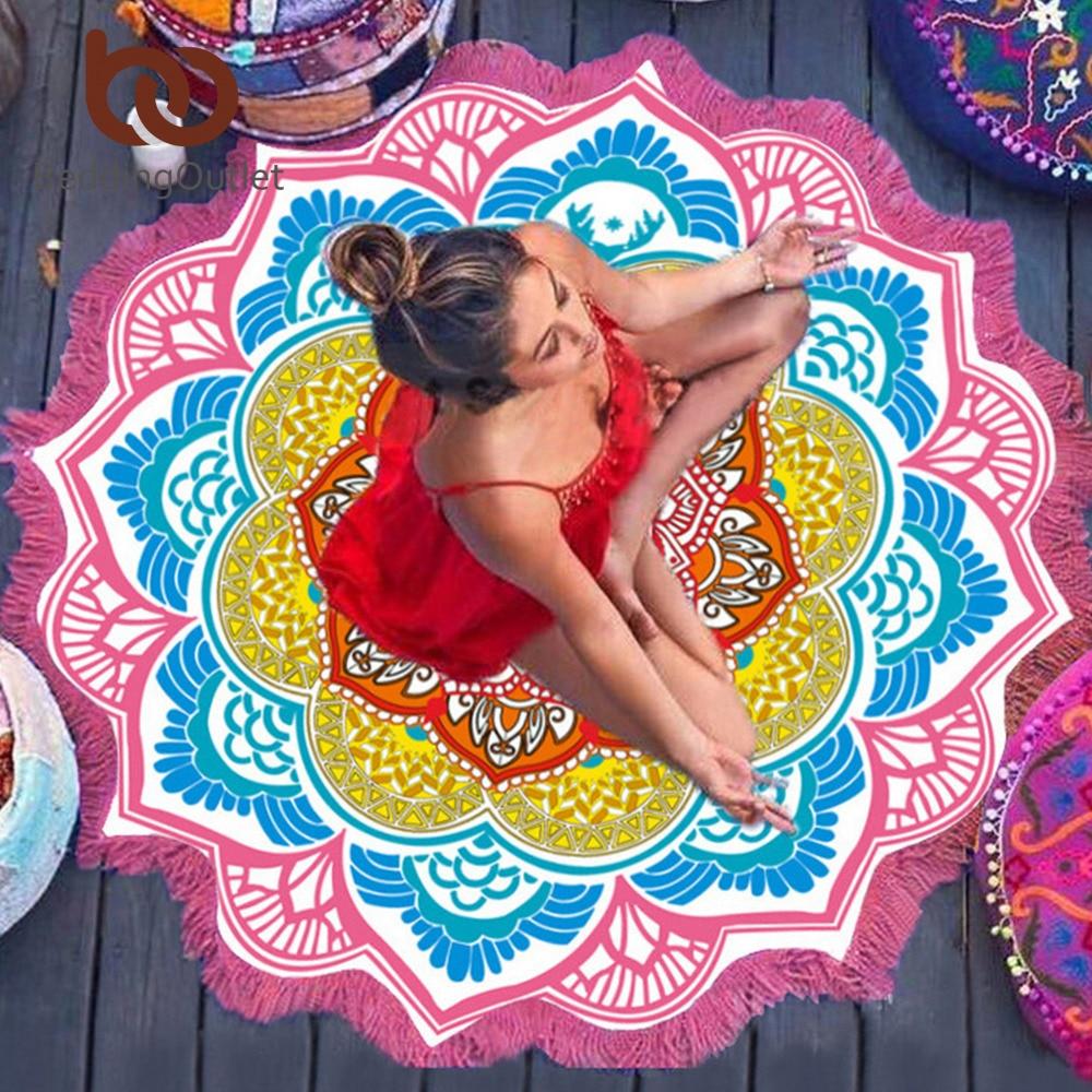 Mandala Sun Wheel: Rundes Boho-Strandtuch & Wandbehang