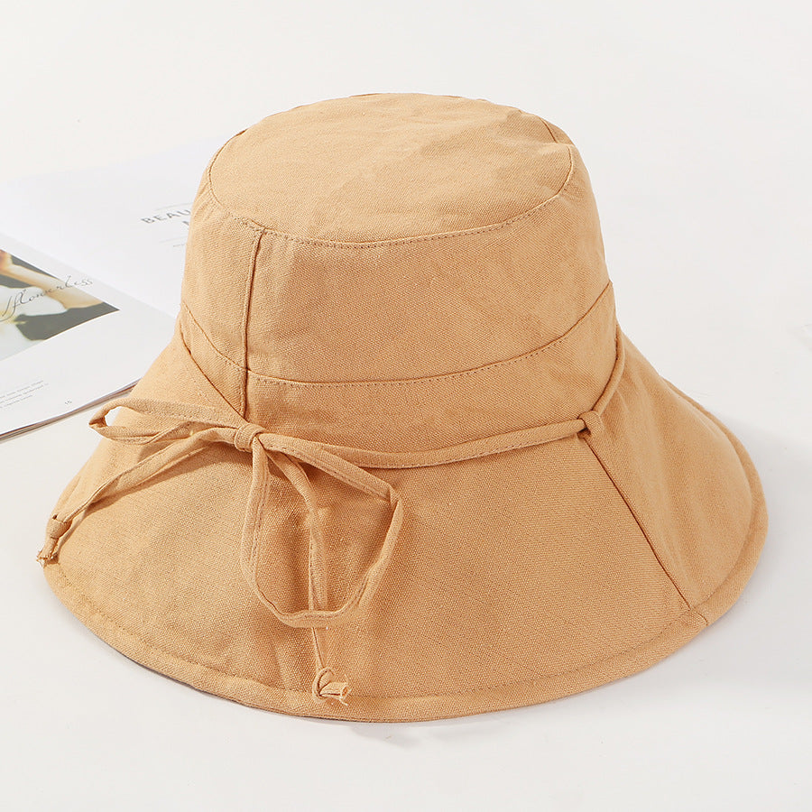 Damen-Sommerhut aus Baumwolle & Leinen – leichter Sonnenhut mit großem Rand