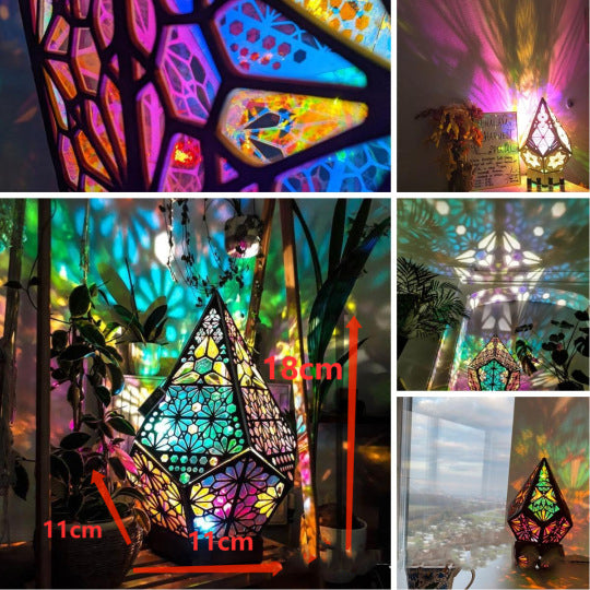 Starry Night: Boho-Projektionslampe mit Diamantschliff & magischen Farbeffekten