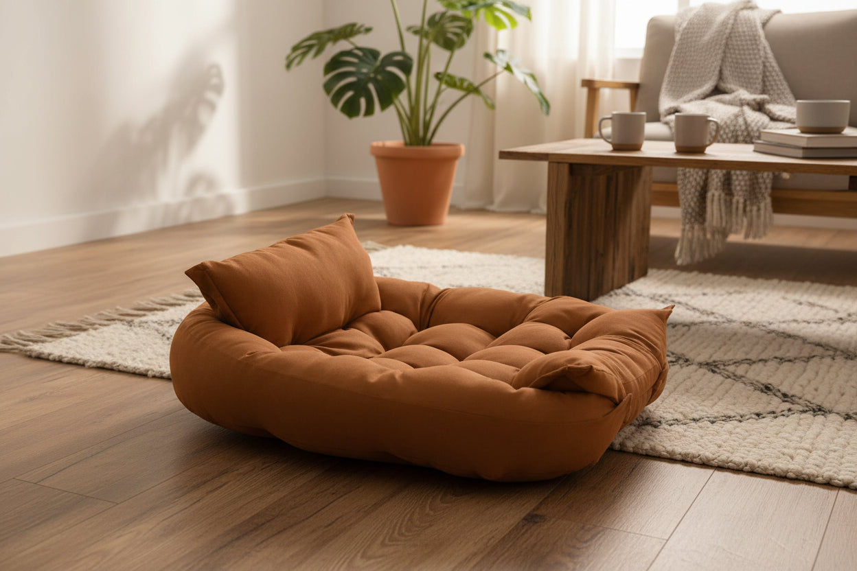 Cloud Comfort: Faltbares Premium-Hundesofa in Wildleder-Optik