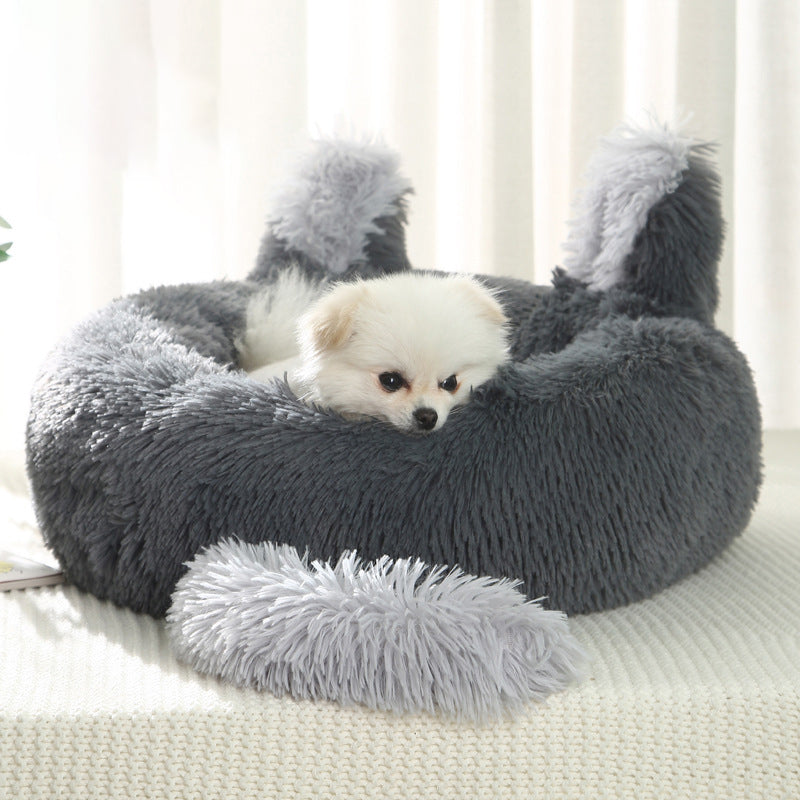 Bunny Dreams: Kuscheliges Haustierbett mit Hasenohren & Extra-Polsterung