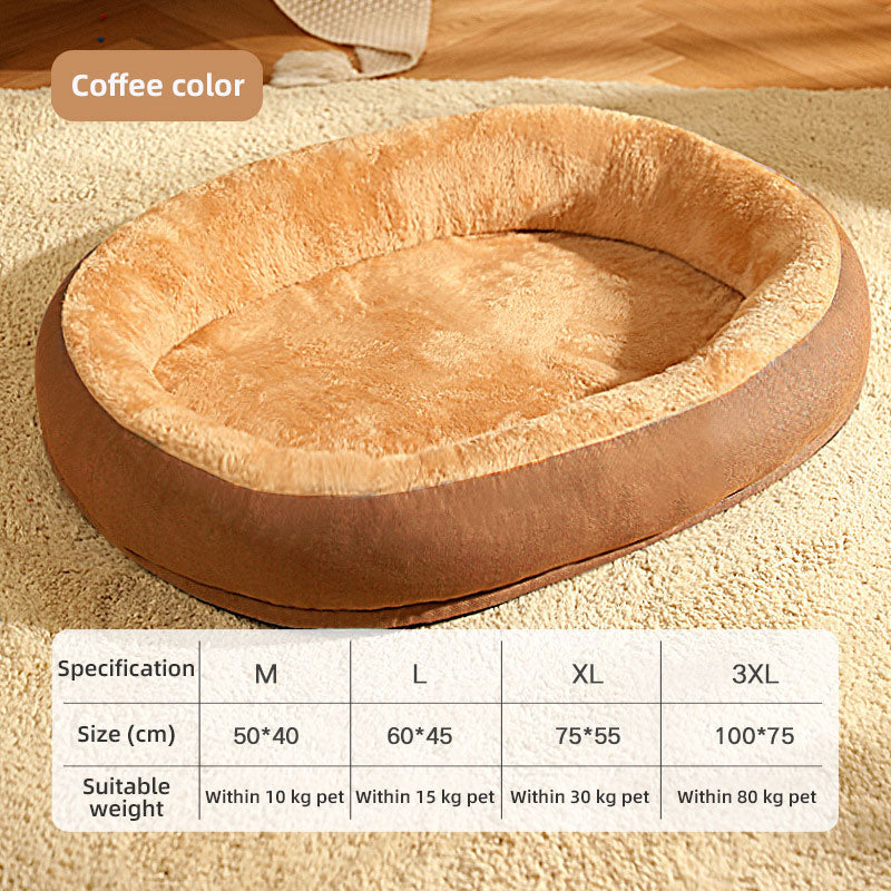Oval Comfort: Kuscheliges Plüschbett mit verstärktem Rand