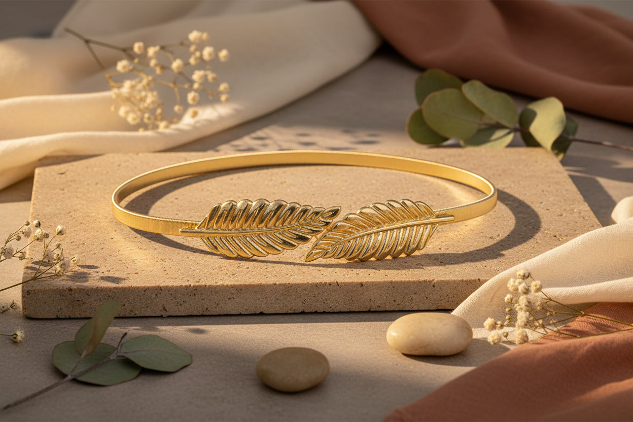 Leaf Chain Belt im Boho Chic – Antique Gold & Silver