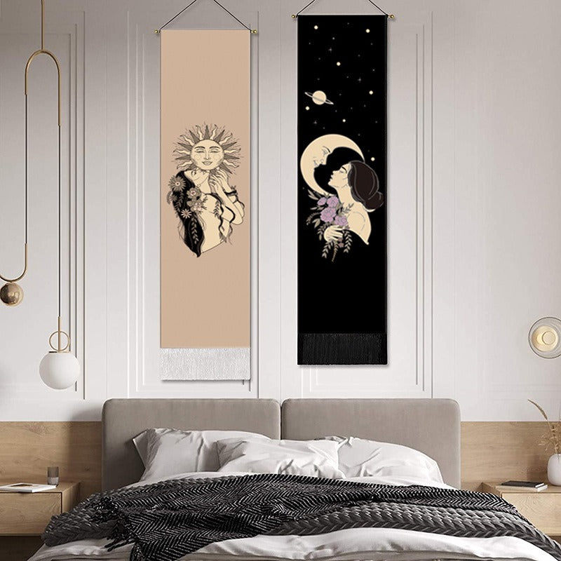 Vertical Soul: Handgefertigter Boho-Wandteppich mit Quasten