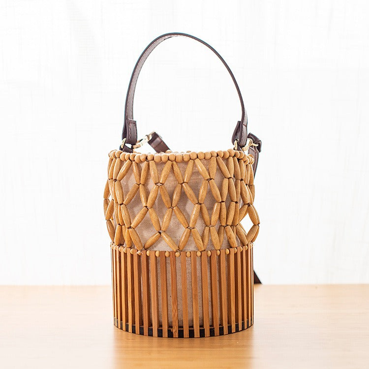 Handgefertigte Bamboo Crossbody Bag – leichte Sommertasche für Alltag & Strand
