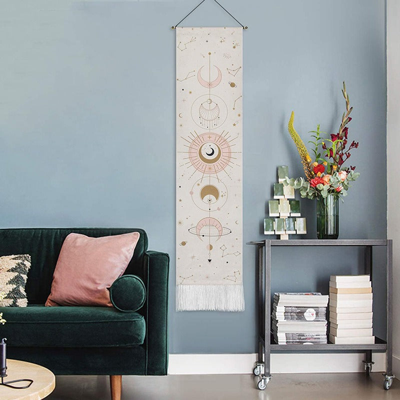 Vertical Soul: Handgefertigter Boho-Wandteppich mit Quasten
