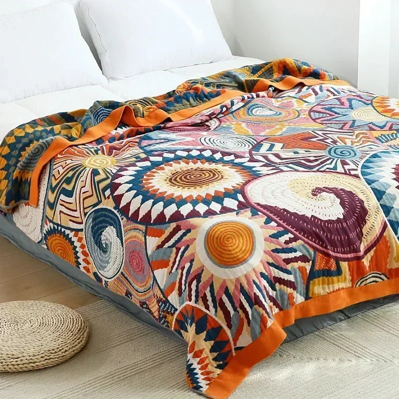 Kaleidoskop der Träume: Deine ultra-sanfte Boho-Decke 'Nordic Tribal