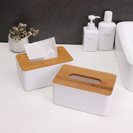 Nordic Home Taschentuchbox – Minimalistisches Design mit Echtholz-Deckel