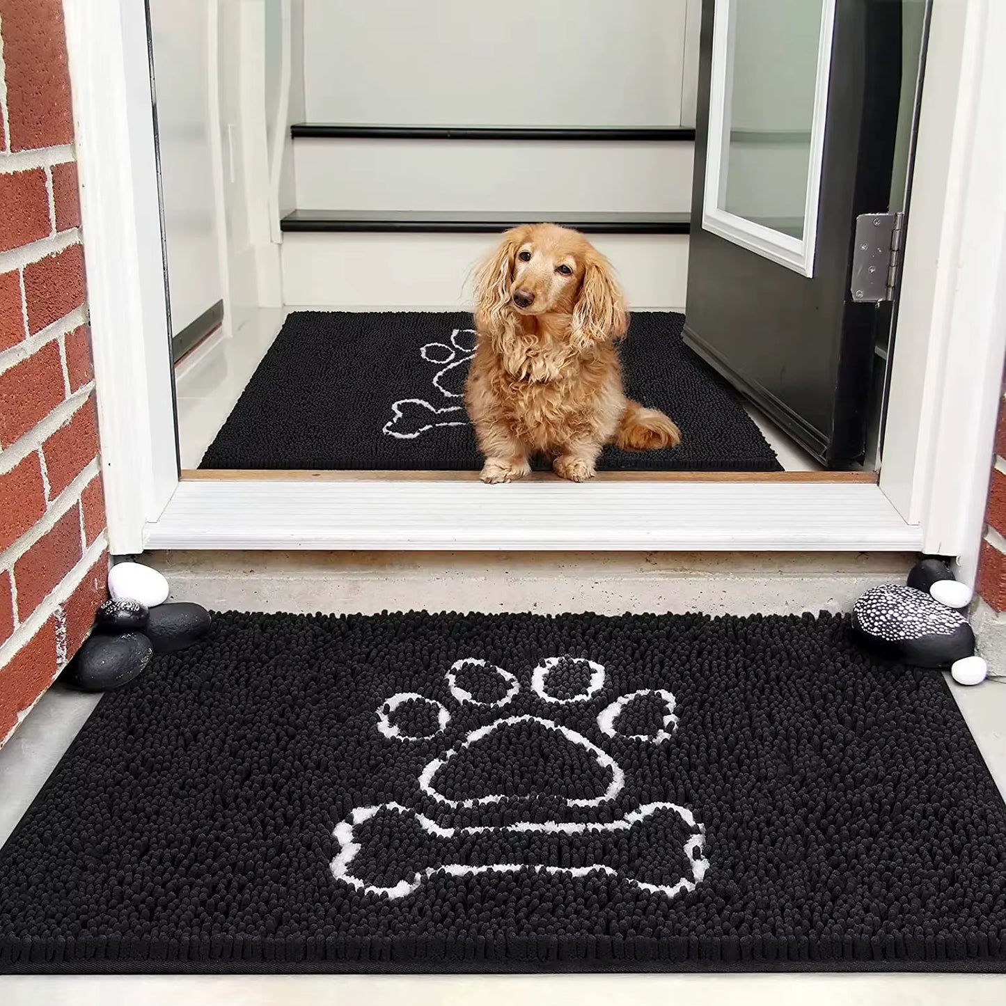 NOAHAS Chenille Indoor Door Mat Entryway Rug Super Absorbent Mud Mats for Dirty Dogs Paws & Muddy Shoes, Non Slip Floor Doormats