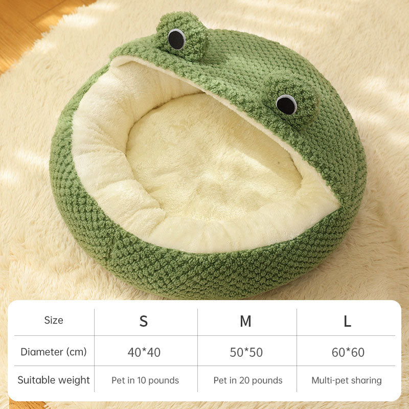 Froggy Hug: Kuscheliges Haustierbett im Frosch-Design