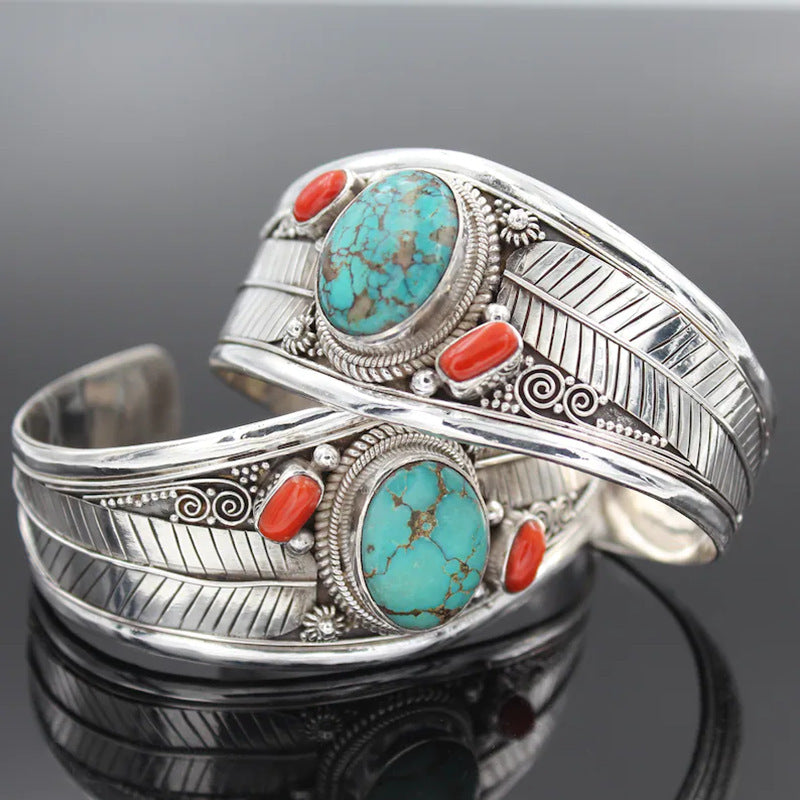 "Boho-Chic: Vintage Turquoise Armband im Retro-Stil"