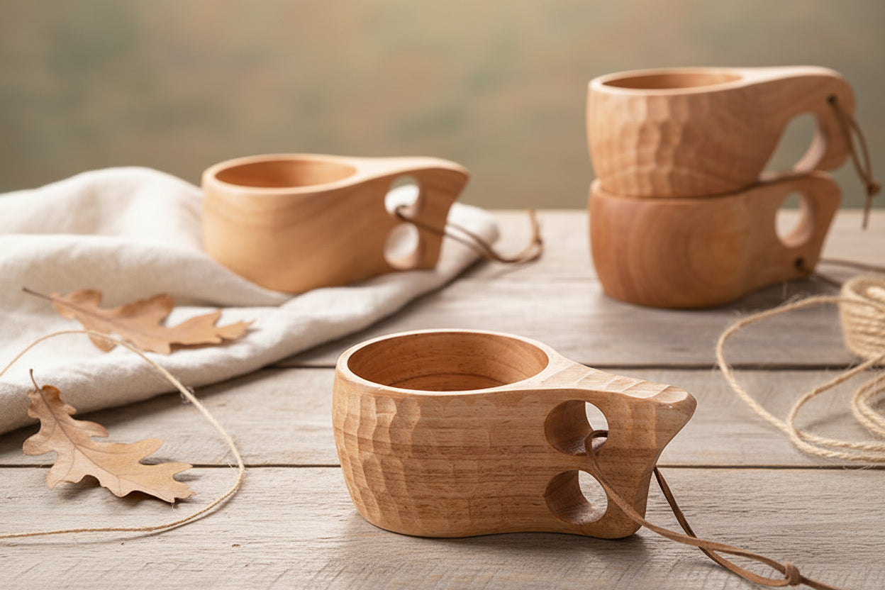 Nordic Wood Cup – Deine handgefertigte Auszeit aus Gummibaumholz