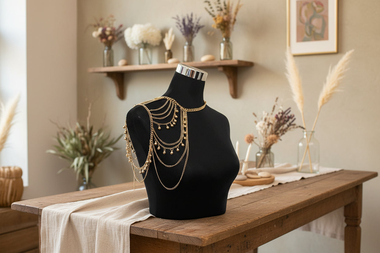 Boho-Street Multi-Layer Body Chain – Funkelnde Tassel-Vibes