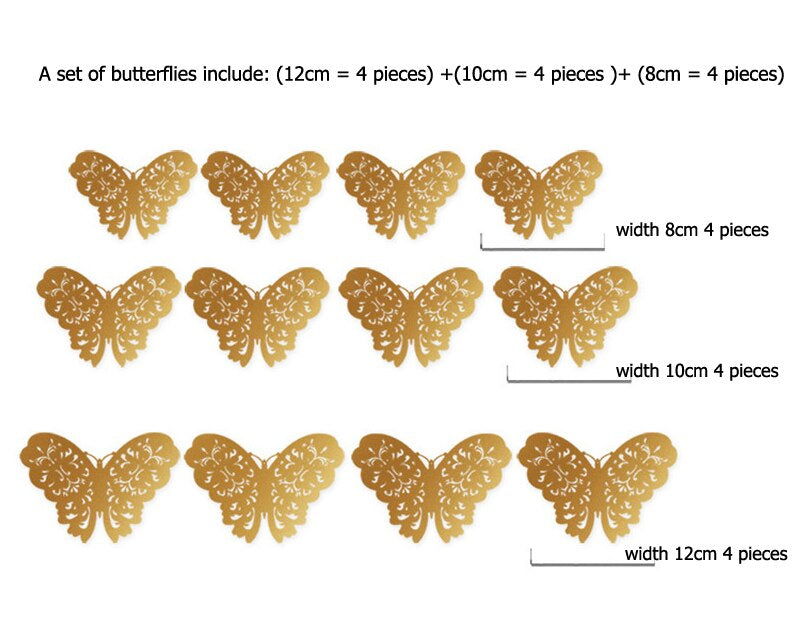 Butterfly Soul – 12er Set 3D-Schmetterlinge