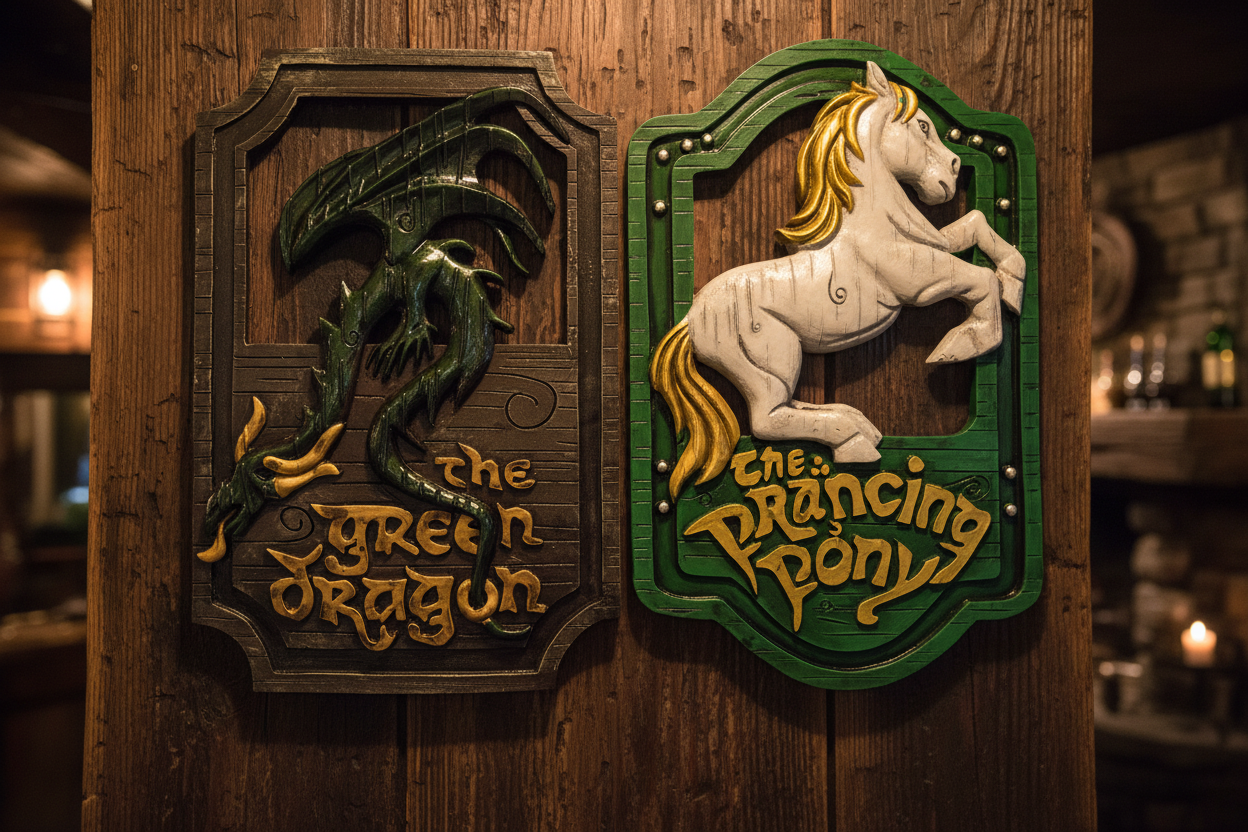 Fantasy Wandrelief "Mittelerde Spirit" – Drache & Pony Dekoration für Herr der Ringe Fans