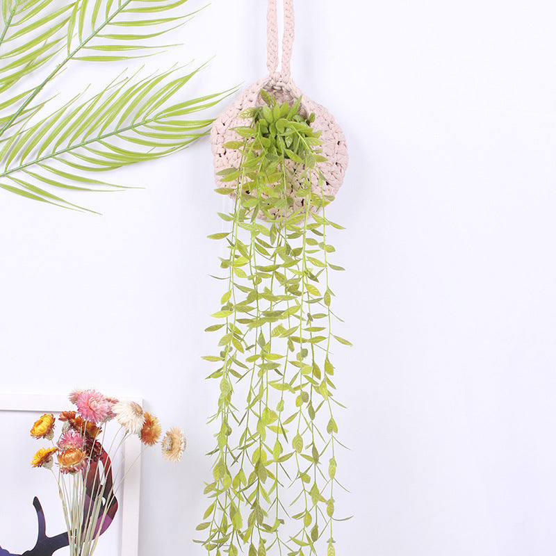 Handgewebte Boho-Hängetasche „Wand-Poesie“