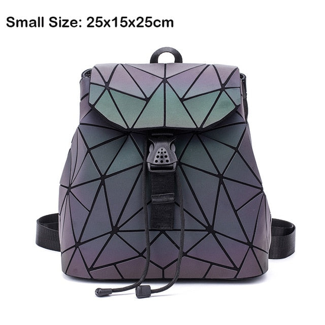 Prism Glow – Geometrischer Hologramm-Rucksack