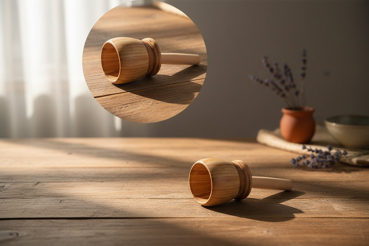 „Bamboo Grind“ – Rustikaler Bambus-Mörser mit Stößel