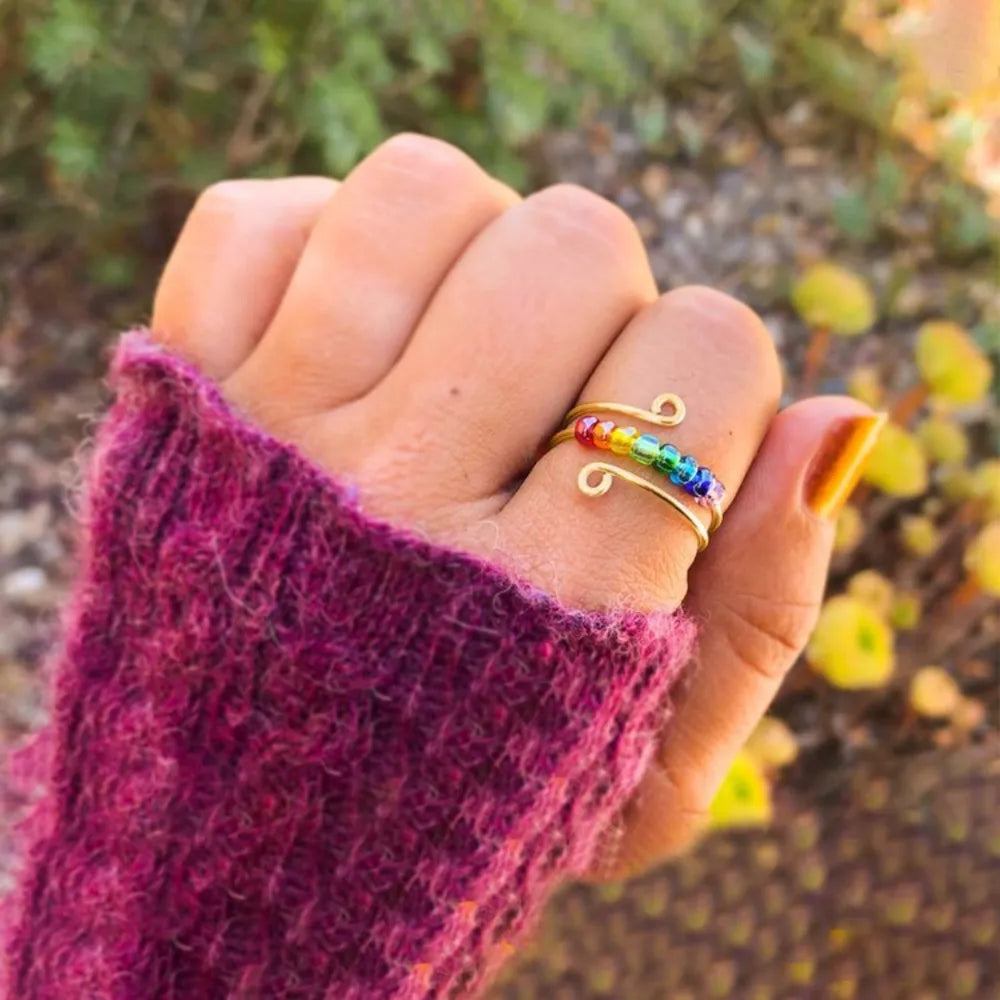 Rainbow Sparkle – Der verstellbare Boho-Ring