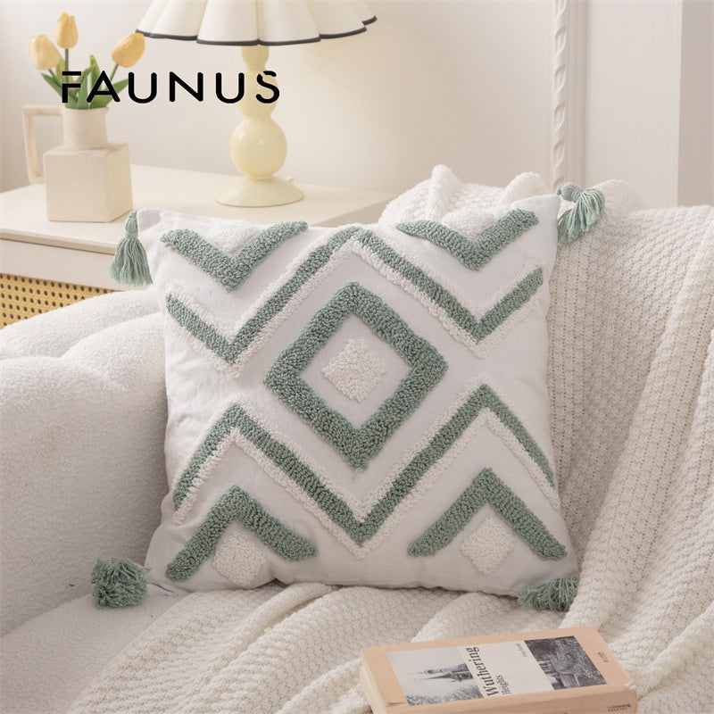 Boho Tufted-Kissenhülle „Willow-Serie“ mit Quasten